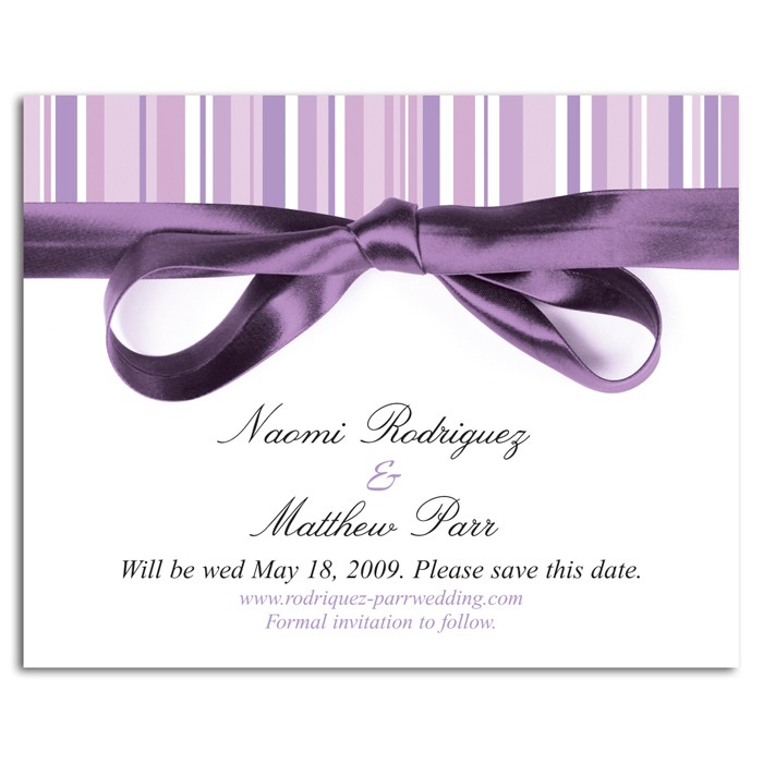 Save the Date - Lavender Stripe